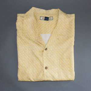 Tommy Bahama Yellow 100% Silk Button Down Shirt